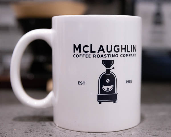 MCLAUGHLIN COFFEE "HAPPY BREWING!" MUG